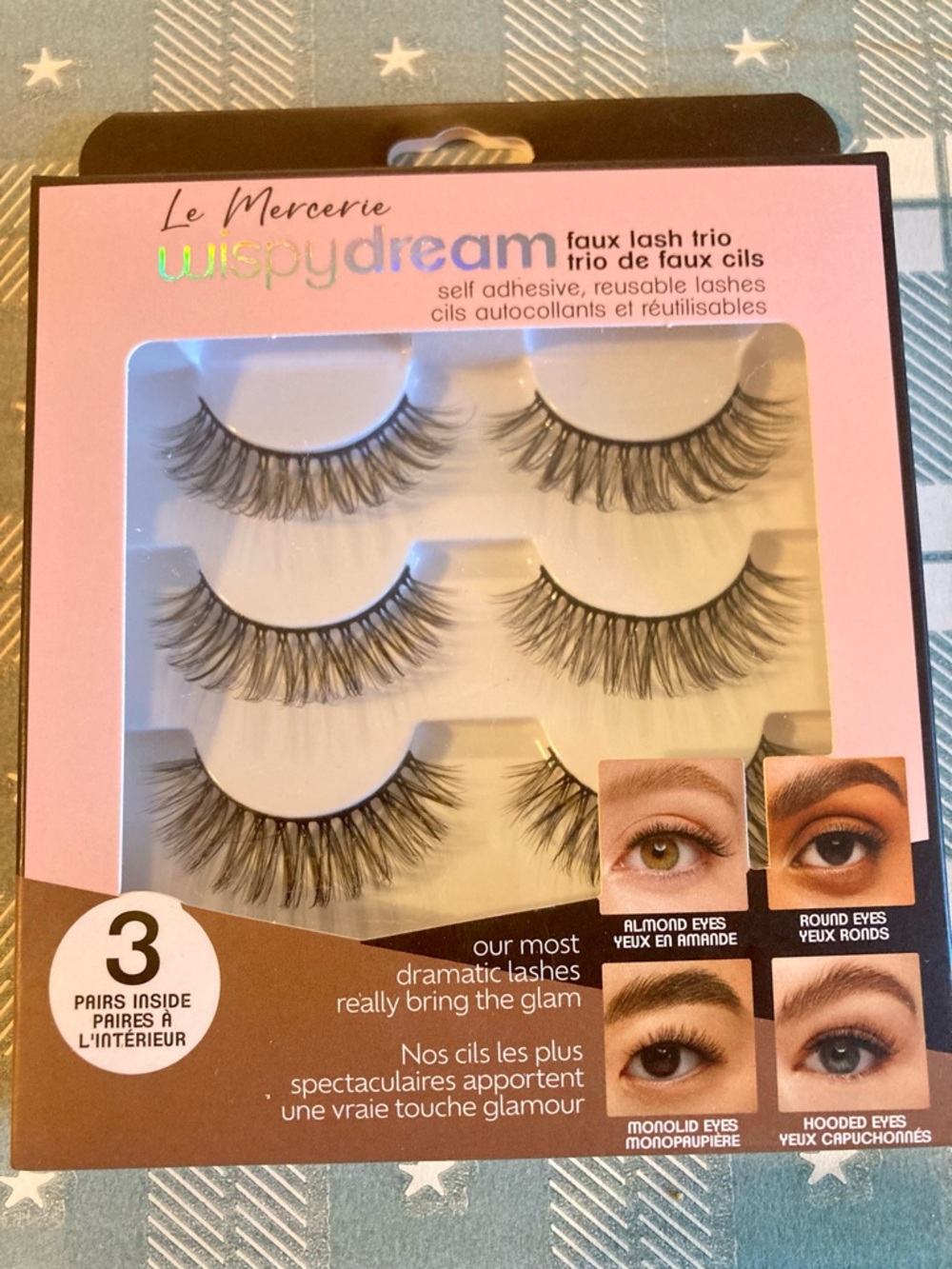 Wispy Reuseable False Lash 3 pack self adhesive lashes